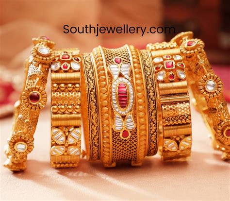 Gold Bangles Set - Indian Jewellery Designs