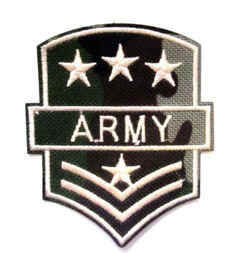 Army Iron On Patch- Military Soldier Sergeant Embroidered Applique ...