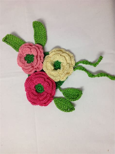 PDF Flower Clip PATTERN Crochet Flower Pattern Flower Tutorial Crochet ...