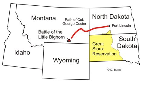 Battle Of Little Bighorn Map Location / Custer's Last Stand: Facts & History | Study.com / This ...