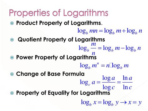 PPT - Properties of Logarithms PowerPoint Presentation, free download ...