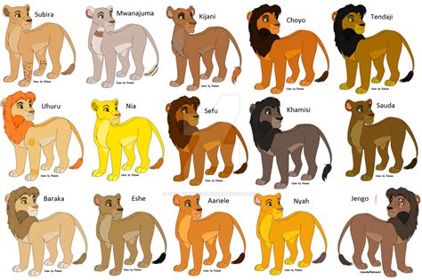 Generation 2 of lion family tree by Oreo-Cookie-Race on DeviantArt