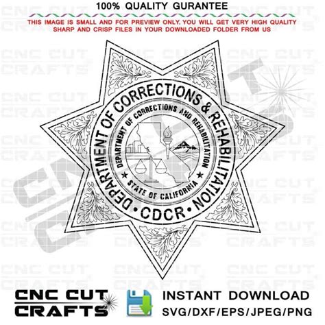 CDCR Svg Seal Star Badge Vector File California Dept of Corrections and ...