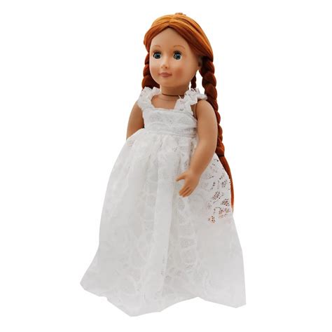 New Summer American Girl Doll Clothes Doll Accessories white Lace princess dress for 18 inch ...