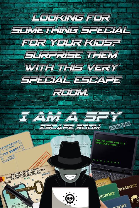 Kids Escape Room I AM A SPY Secret mission Game party top | Etsy | Escape room for kids, Escape ...