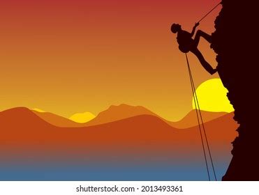 Man Climbing Rock Overhang Silhouette Illustration Stock Vector (Royalty Free) 2012900276 ...