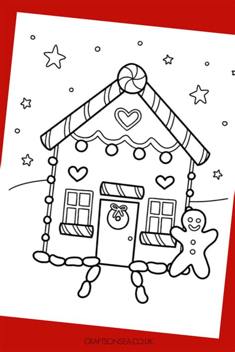 Christmas Gingerbread House Coloring Page (FREE Printable) - Crafts on Sea