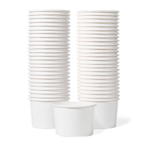 Paper Ice Cream Cups 50-Count 9-Oz Disposable Dessert Bowls For Hot Or ...