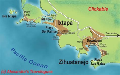 Map of Ixtapa City Area | Map of Mexico Regional Political Geography Topographic