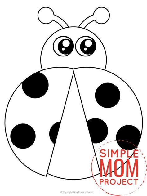 a ladybug coloring page with the word simple mom project on it's side