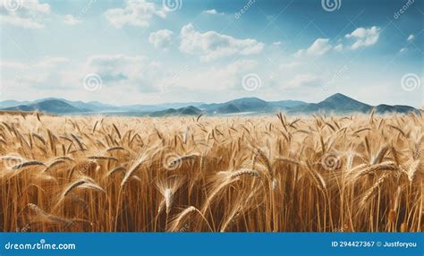 Wheat Field Border Design. Generative Ai Stock Illustration ...