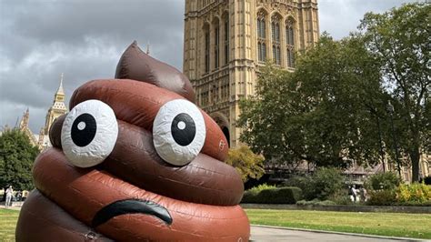 Why we inflated a giant poo emoji outside The Houses of Parliament - 38 Degrees