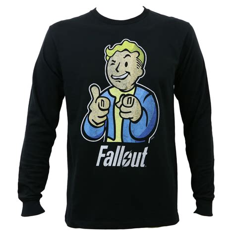 Fallout 4 Vault Boy Slim Fit Long Sleeve Black T-Shirt - Merch2rock Alternative Clothing