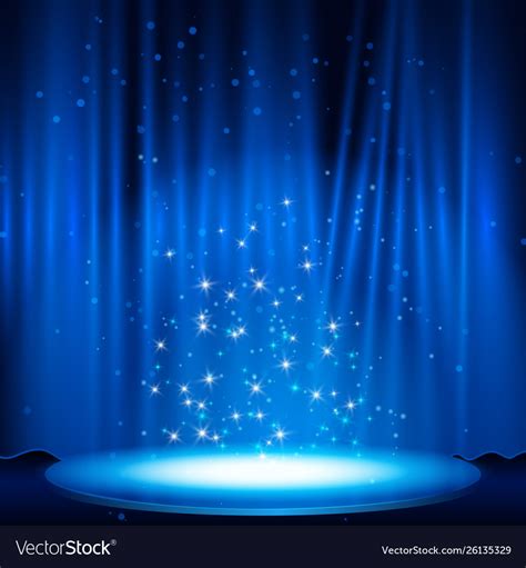 Blue stage with spotlight Royalty Free Vector Image