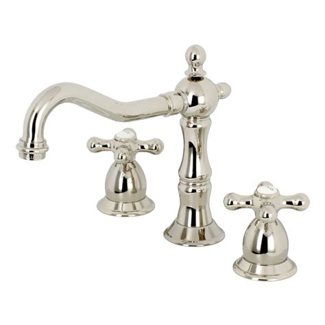 Kingston Brass Heritage Big Cross Handle Widespread Bathroom Faucet ...