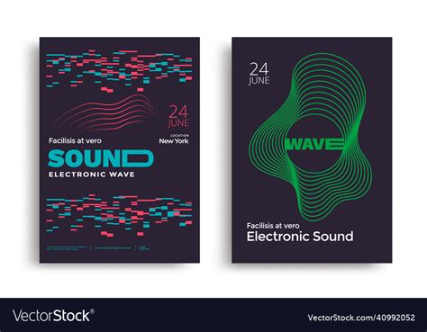 Sound wave minimal poster design abstract Vector Image