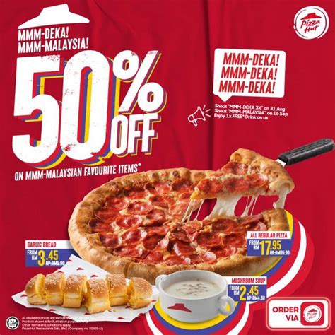 Now till 17 Sep 2023: Pizza Hut Merdeka & Malaysia Day 50% OFF Promotion - EverydayOnSales.com