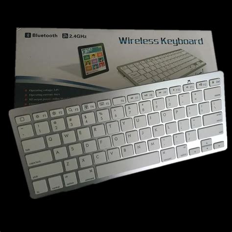 Ultra Slim Wireless Keyboard Chiclet Keys Bluetooth 3.0 for Ipad Iphone Macbook PC Computer ...