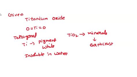 SOLVED: 'The white pigment titanium oxide crystallizes with titanium ions in one-half of the ...