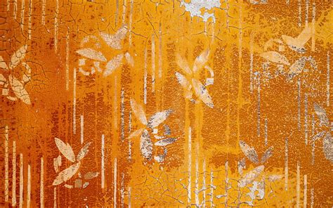 Orange grunge texture, grunge background with flowers, orange retro texture, HD wallpaper | Peakpx