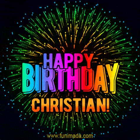 New Bursting with Colors Happy Birthday Christian GIF and Video with Music | Funimada.com