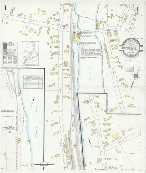 Brownville, Maine 1934 - Old Map Maine Fire Insurance Index - OLD MAPS