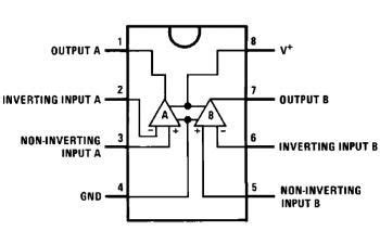 The LM358 Operational Amplifier Pinout Schematic : LM358 op amp pinout ...