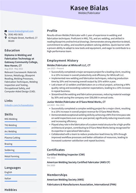 Tesla Welder/Fabricator Resume Examples | ResumeCat