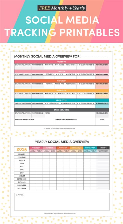 social media planning & tracking printables. | Marketing strategy social media, Social media ...