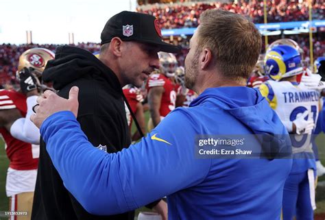 San Francisco 49ers head coach Kyle Shanahan and Los Angeles Rams ...