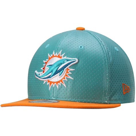 Men's Miami Dolphins New Era Aqua Perf Property Original Fit 9FIFTY ...