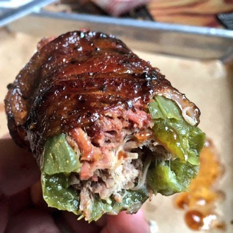 Texas Twinkies (Bacon wrapped Jalapeño stuffed with Brisket) | Smoked food recipes, Brisket ...