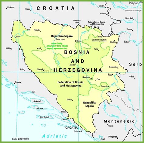 Bosnia and Herzegovina political map - Ontheworldmap.com