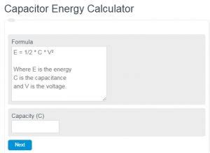 Capacitor Energy Calculator - Calculator Academy