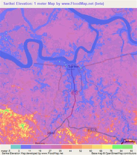 Elevation of Sarikei,Malaysia Elevation Map, Topography, Contour