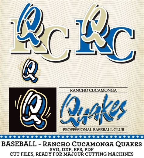 Rancho Cucamonga Quakes Baseball SVG dxf eps by SVGsilhouetteDXF