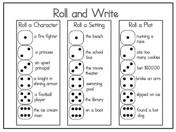 Roll and Write by Teaching with a Smile | Teachers Pay Teachers