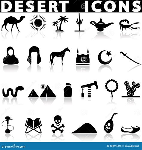 Desert icons stock vector. Illustration of saudi, arabian - 130716315