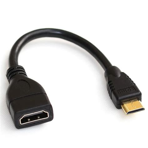 12cm HDMI Female to MINI HDMI Male adapter cable-in HDMI Cables from Consumer Electronics on ...