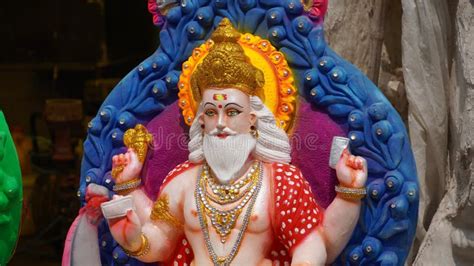 Lord Vishwakarma stock photo. Image of puja, faith, colorful - 260657344