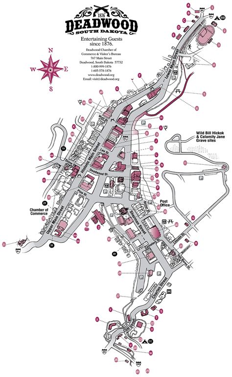 Map Of Downtown Deadwood South Dakota