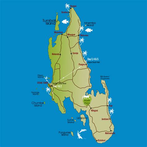 Zanzibar Island Map