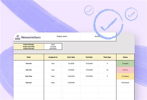 Free project plan template for Excel