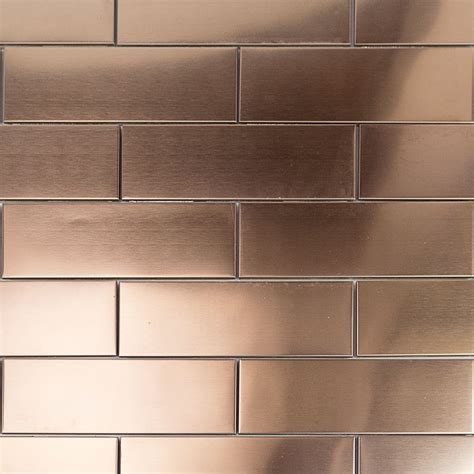 Copper Subway Tile 2x6 in Stainless Steel | TileBar