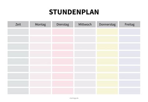 Stundenplan: 8 Vorlagen für die Schule zum Ausdrucken & Ausfüllen