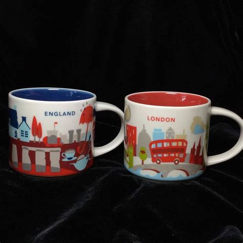 Starbucks London England YAH Mug Set Stonehenge Big Ben Bus Tea You Are ...