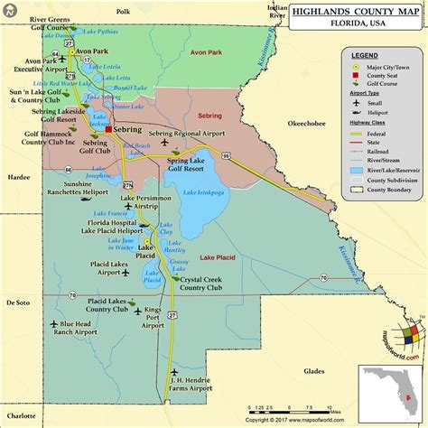 Highlands County Map, Florida