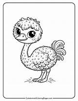 Ostrich Coloring Pages 5 Free Printable  Cute Animals sketch template
