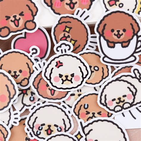 Happy Emoji Dog Teddy Puppy White Dog Stickers Cute Dog Expression ...