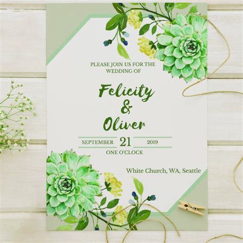 Green Wedding Invitation Modelo para download gratuito no Pngtree